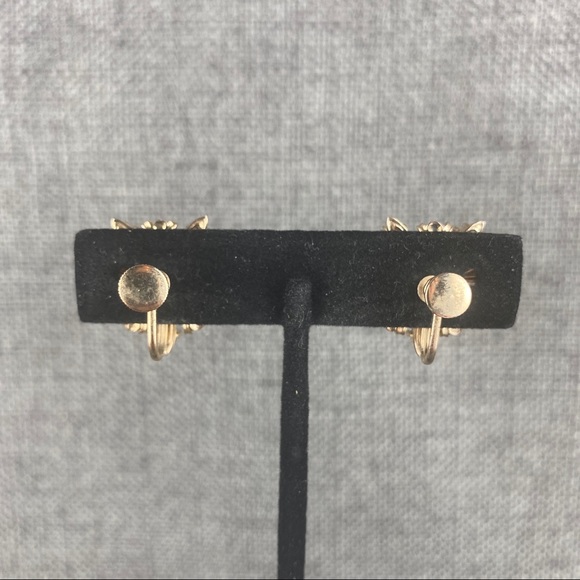 Vintage Green Rhinestone Heart + Silver Screw Back - Picture 3 of 6